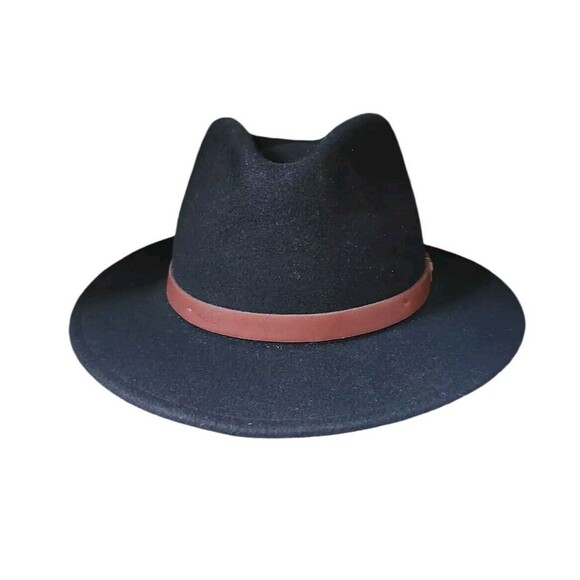 Brixton Messer Fedora Unisex L (7 1/2) Black Boho Classic Medium Brim Grandpa - Picture 3 of 7